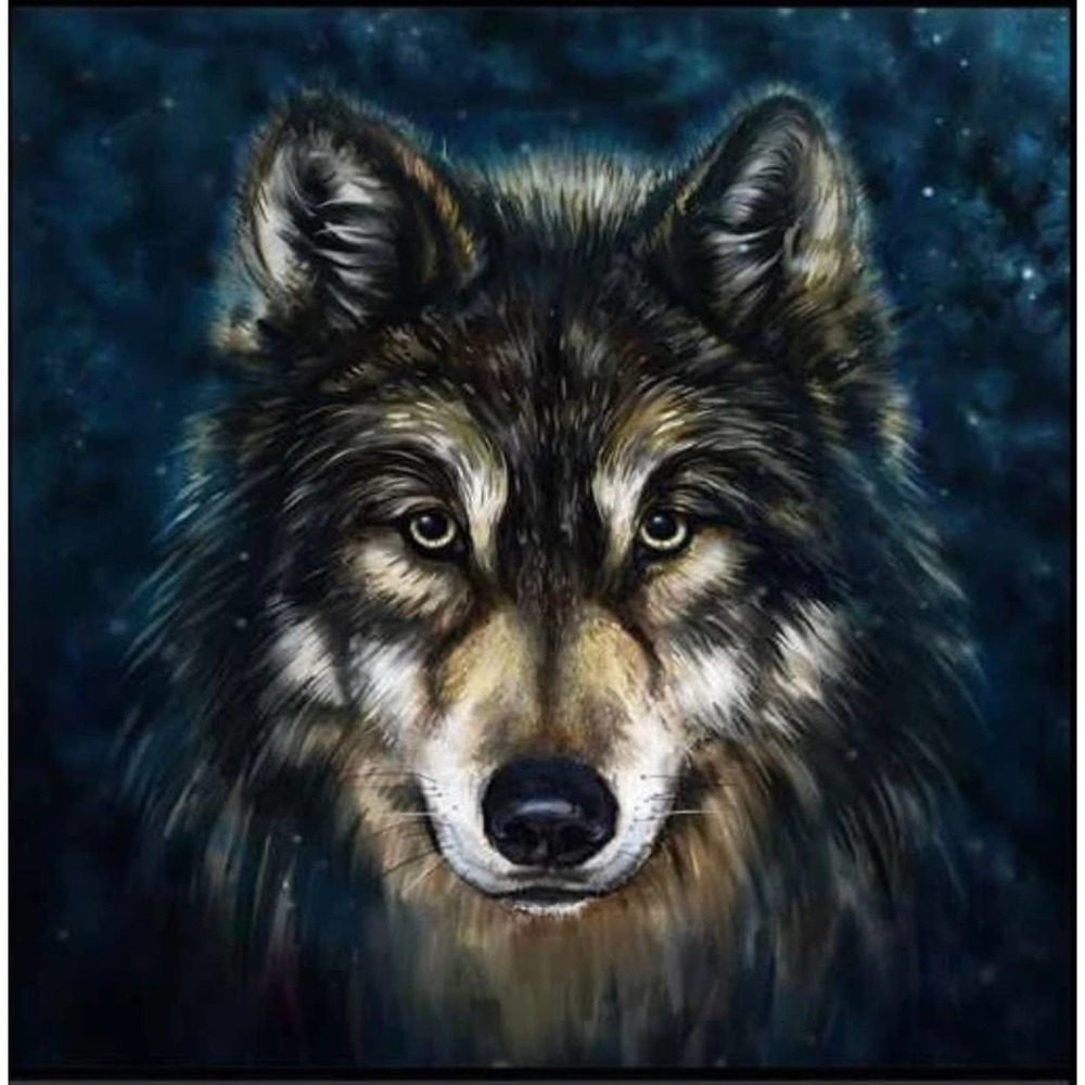 SMALL Night Wolf Diamond Painting Kit - 30 x 30 cm